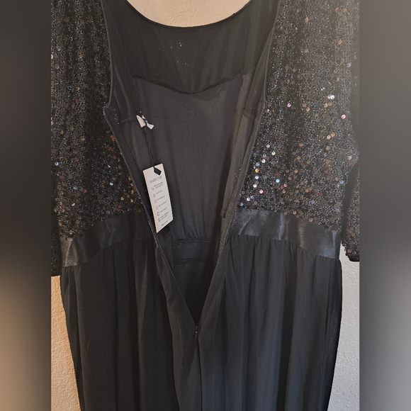 Pinup Fashion Sz 20 Elegant Black Sequin Evening Dress - Picture 8 of 10